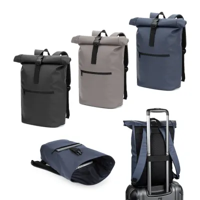 Rucsac cu închidere rulată din PU, cu buzunar pentru laptop de 16" Portland