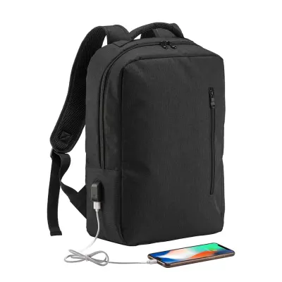 Rucsac pentru laptop din poliester 300D, cu 3 buzunare. Buzunar principal pentru laptop și buzunar lateral