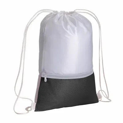 Rucsac din poliester 210T, cu buzunar colorat cu fermoar și închidere cu șnur