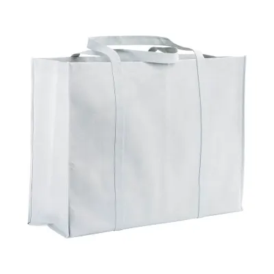 Geantă de cumpărături mare din material nețesut de 100 g/m², cusută, cu pliu lateral și mânere lungi