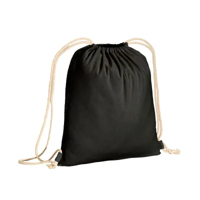 Rucsac în culori uni, din bumbac reciclat (140 g/m²). Închidere cu două șnururi