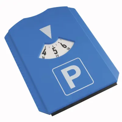 Disc de parcare multifuncțional din plastic, prevăzut cu o lopățică pentru îndepărtarea gheții și 3 jetoane pentru cărucioarele de cumpărături
