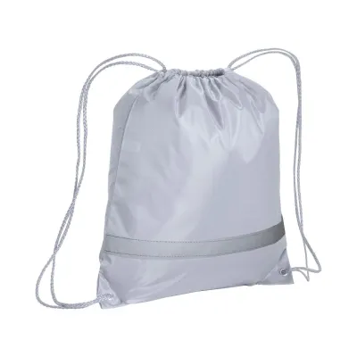 Rucsac din poliester 210T, cu bandă reflectorizantă, închidere cu șnur și colțuri întărite