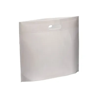 Pungă de cumpărături din R-pet de 70 g/m², sigilată termic, cu mânere decupate cu șablon.