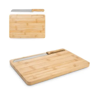 Tocător de pâine din bambus cu cuțit inclus Catcher