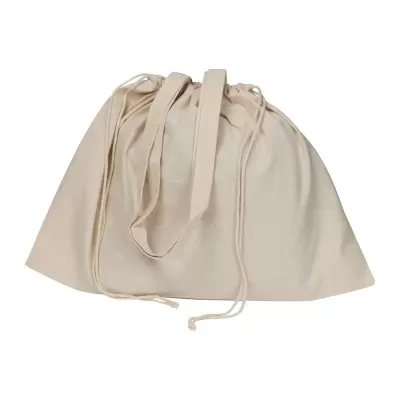 Sacoșă MARE din bumbac organic cu mânere lungi si snur strangere 180 g/m²