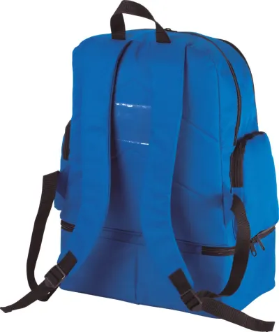 Team sports backpack with rigid bottom