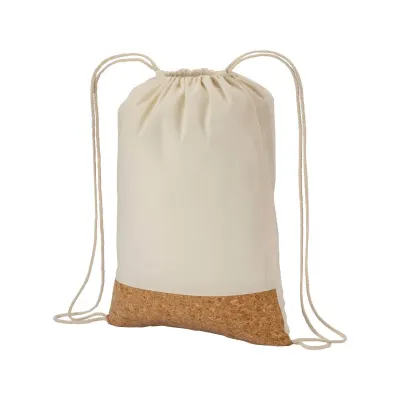 Rucsac din bumbac de 135 g/m², cu închidere cu șnur, cu bază din plută