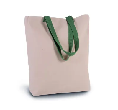 Shopping bag bag with gusset and contrast colour handle