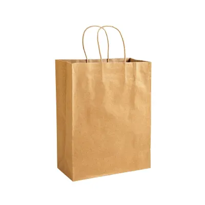 Hârtie 100% reciclată, 100 gr/m², pungă de cumpărături cu pliu lateral din bumbac reciclat