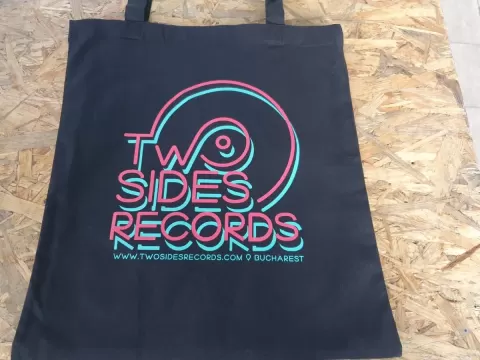 Sacosa cotton bag lh neagra mostra tow sides records