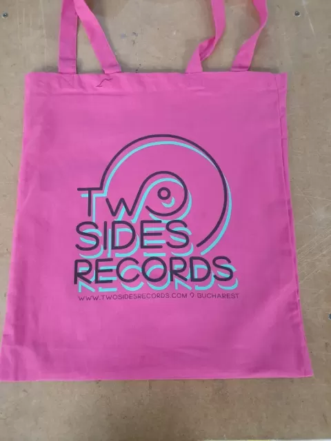 Sacosa cotton bag lh magenta mostra tow sides records