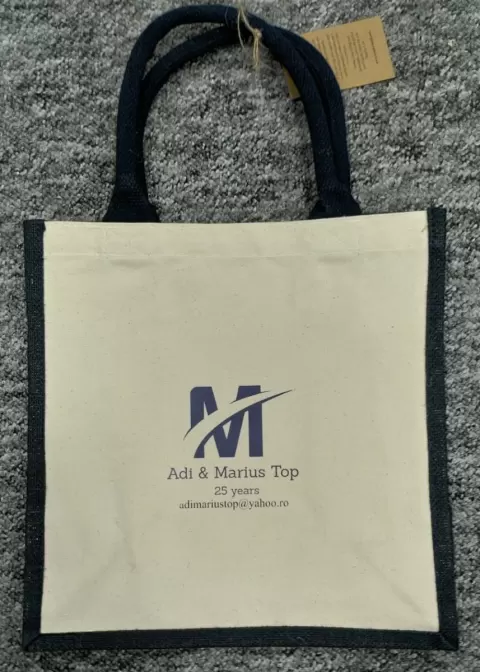 Printers Jute Midi Tote Personalizata