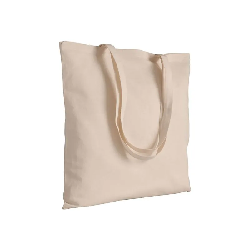 Sacoșă de cumpărături din bumbac de 120 g/m², cu mânere lungi