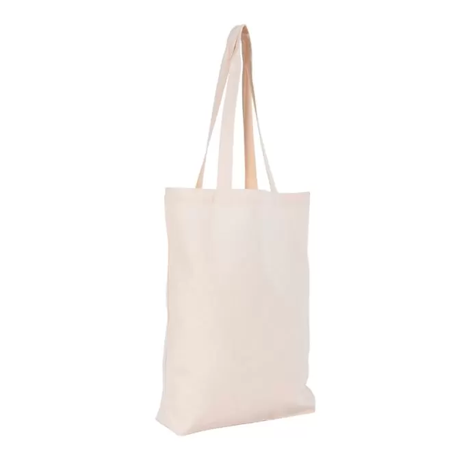 Sacosa cu burduf din bumbac premium de 240g cu manere lungi 38x42x9cm
