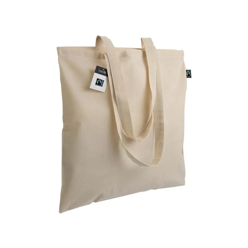 Sacoșă de cumpărături Fairtrade® de 140 g/m², cu mânere lungi