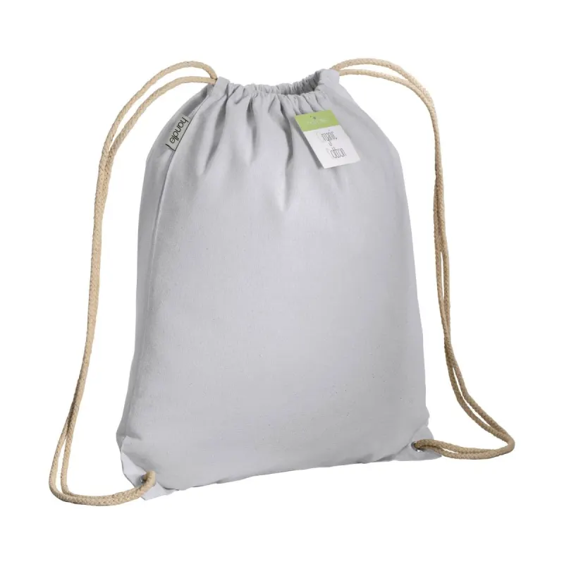 Sacoșă din bumbac organic cu șnur și colțuri întărite 140 g/m²