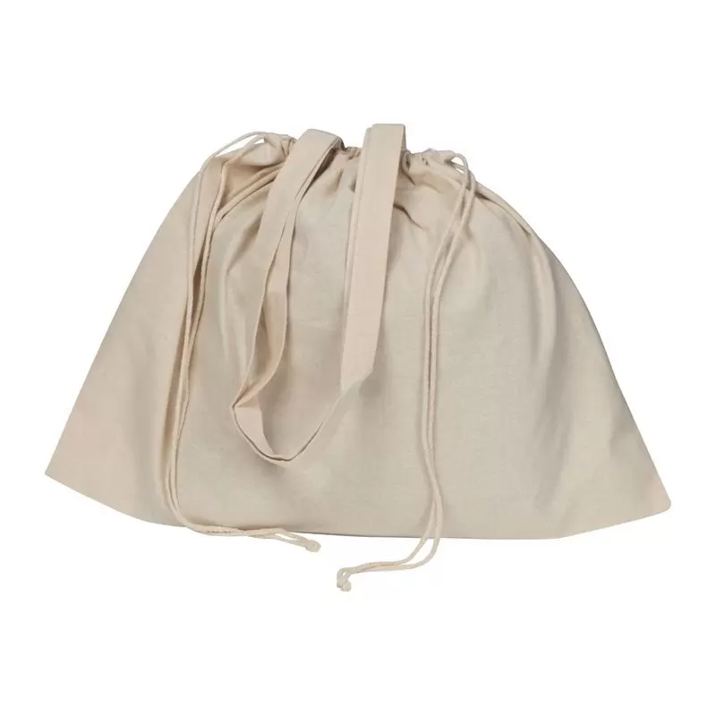 Sacoșă MARE din bumbac organic cu mânere lungi si snur strangere 180 g/m²