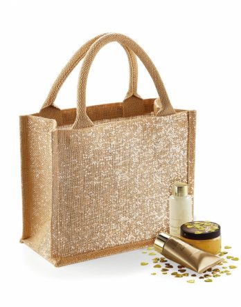Sacose din iuta cu fiiruri aurii - Shimmer Jute Mini Gift Bag - imagine 3